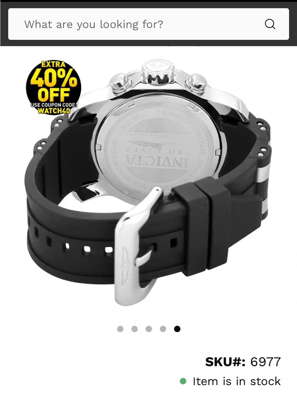 Invicta Black and Silver Chronograph Dive Watch